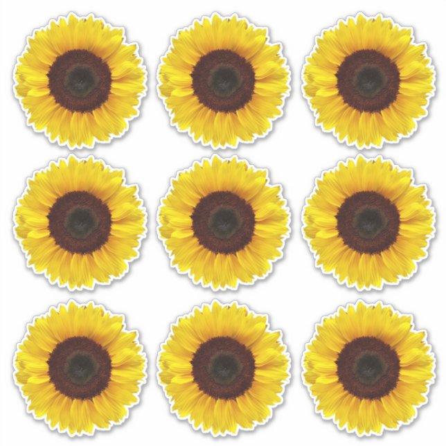 Hellgelbe Sonnenblumen Kiss-Cut Vinyl Stickers Aufkleber (Vorderseite)