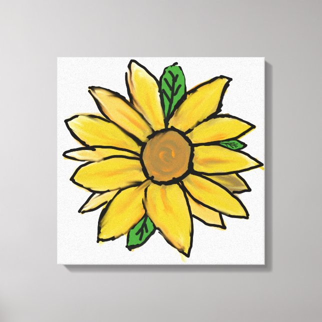 Hellgelbe Sonnenblumen Leinwanddruck (Vorderseite)