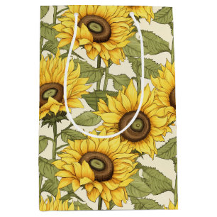 Hellgelbe Sonnenblumenbeutel Mittlere Geschenktüte