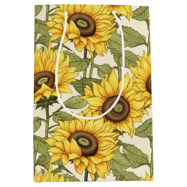 Hellgelbe Sonnenblumenbeutel Mittlere Geschenktüte (Vorderseite)