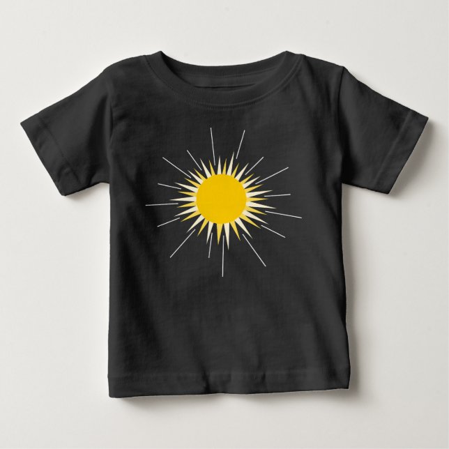 Hellgelbe strahlende Sonne Baby T-shirt (Vorderseite)