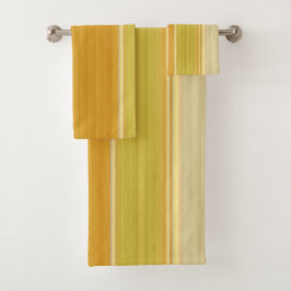 Hellgelbe Streifen Badhandtuch Set