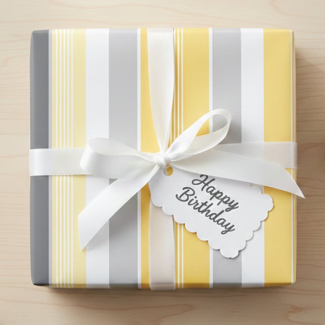 Hellgelbe Streifen Geschenkpapier (Von Creator hochgeladen)
