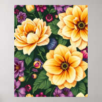 Hellgelbe und violette Blumen farbenfrohe Blumen