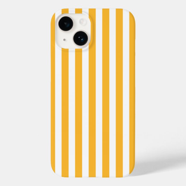 Hellgelbe und weiße Streifen mit Süßigkeiten Case-Mate iPhone 14 Hülle (Rückseite)