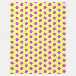 Hellgelbe violette Blumen Fleecedecke