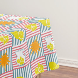 Hellgelbe Zitronen, Orangensonne, Sommerpfeifen Tischdecke