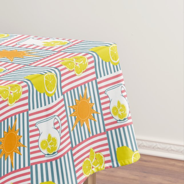 Hellgelbe Zitronen, Orangensonne, Sommerpfeifen Tischdecke (Beispiel)