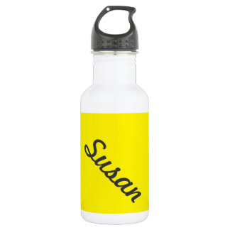 Hellgelber Nebel Trendy Monogramm Edelstahlflasche