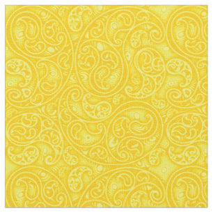 Hellgelber Paisley Wirbel und Spiralen Stoff