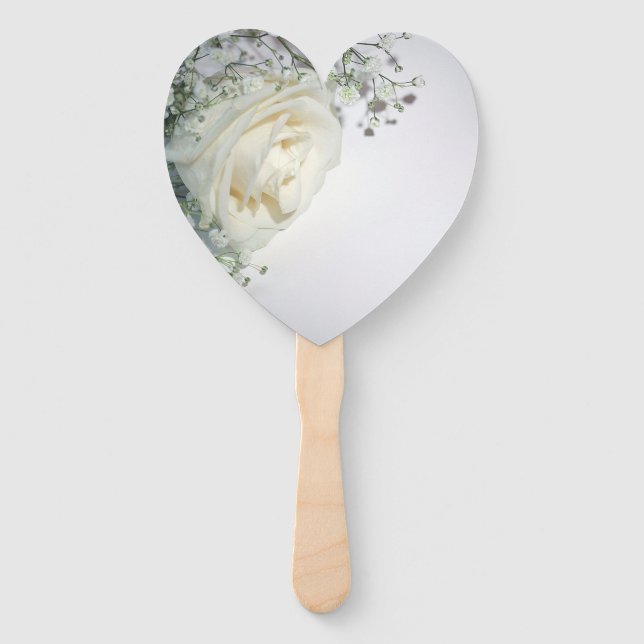 Hellgelber Rosenwinkel Herz-Fan Fächer (Vorderseite)