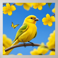 Hellgelber Songbird auf einem Zweig