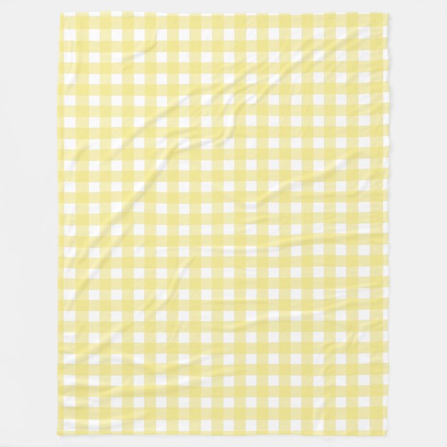 Hellgelber und weißer Gingham Fleecedecke (Vorderseite)