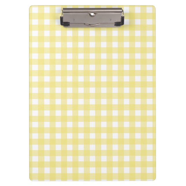 Hellgelber und weißer Gingham Klemmbrett (Vorderseite)