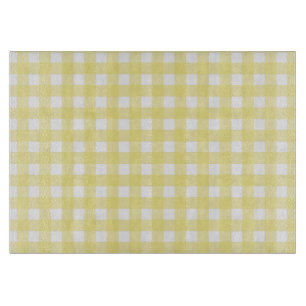 Hellgelber und weißer Gingham Schneidebrett