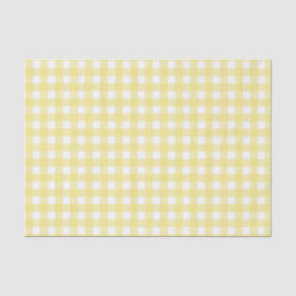 Hellgelber und weißer Gingham Seidenpapier