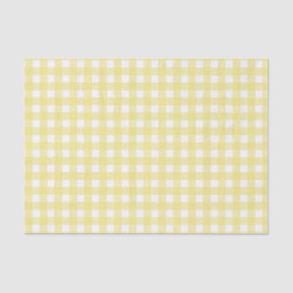Hellgelber und weißer Gingham Seidenpapier