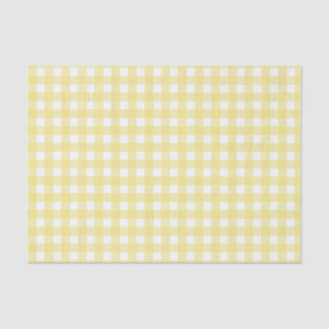 Hellgelber und weißer Gingham Seidenpapier (Vorderseite)