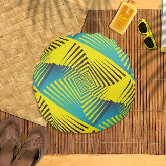 Hellgelbes Abstraktes Dschungelstil Rundes Kissen