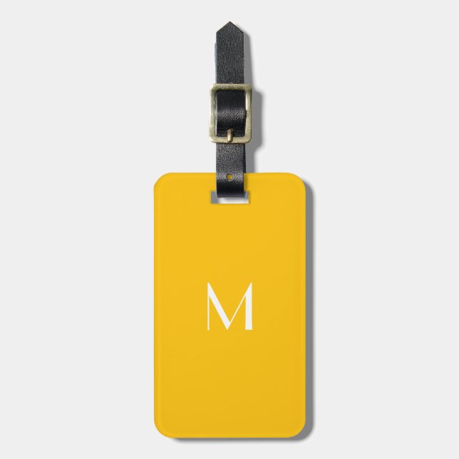 hellgelbes Bernstein - mit Monogramm Gepäckanhänge Gepäckanhänger (Vorderseite vertikal)