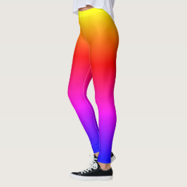 Hellgelbes Blaues Regenbogen Ombre Leggings