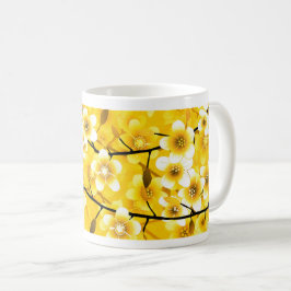 Hellgelbes Blumenmuster Kaffeetasse