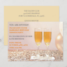 Hellgelbes Gold 60. Geburtstagskampagne Einladung