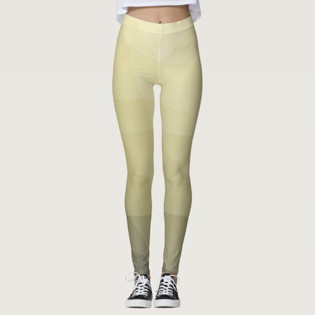 Hellgelbes, graues Ober-Farbverlaufsmuster Leggings (Vorderseite)