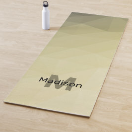 Hellgelbes graues Omelonenmuster Monogram Yogamatte