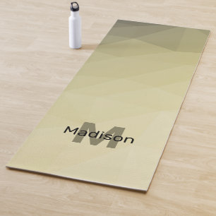 Hellgelbes graues Omelonenmuster Monogram Yogamatte