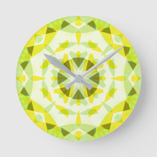 Hellgelbes Green Magic Star Summer Baby Kinderzimm Runde Wanduhr