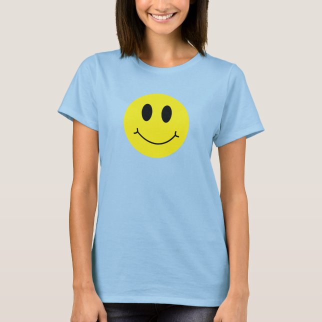Hellgelbes Grinsen klassischer T - Shirt (Vorderseite)
