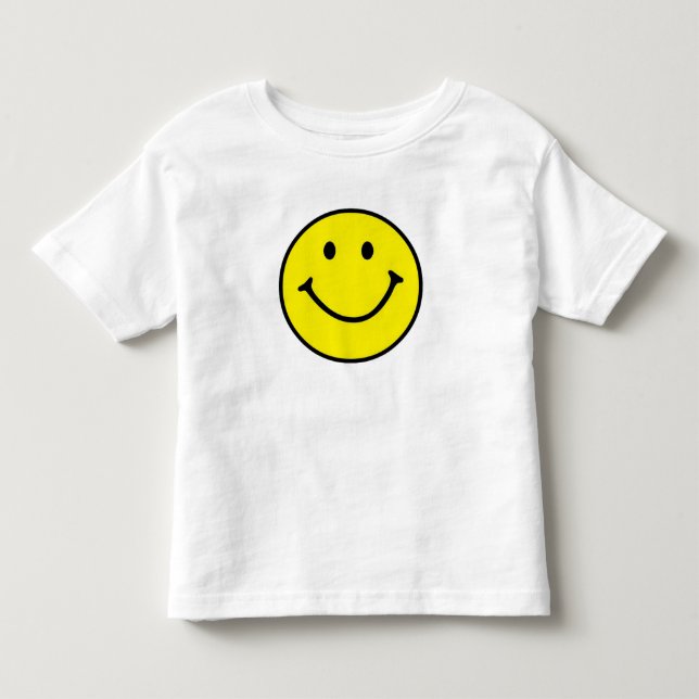 Hellgelbes Happy Lächeln Gesicht Kleinkind T-shirt (Vorderseite)