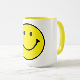 Hellgelbes Happy Lächeln Gesicht Tasse