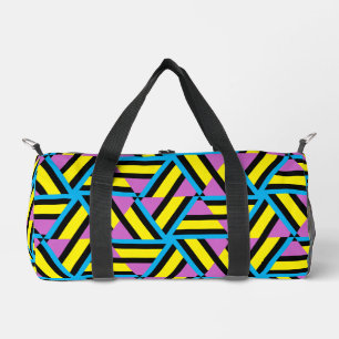 Hellgelbes Lila Aqua Schwarzes geometrisches Muste Duffle Bag