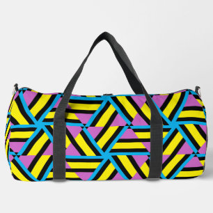 Hellgelbes Lila Aqua Schwarzes geometrisches Muste Duffle Bag