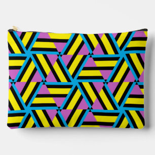 Hellgelbes Lila Aqua Schwarzes geometrisches Muste Zubehörtasche
