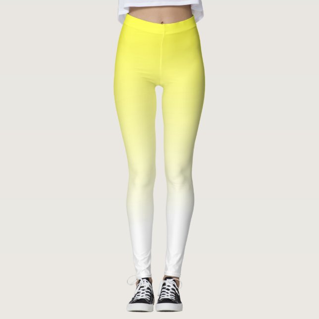 Hellgelbes Ombre Fashion Leggings (Vorderseite)