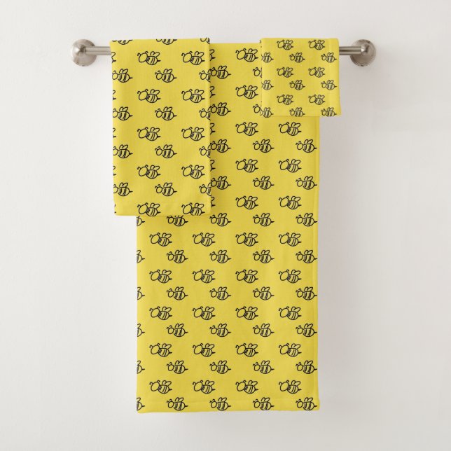 Hellgelbes Sommerbienenmuster Badhandtuch Set (Insitu)