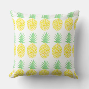 Hellgelbes und grünes Ananas-Muster Kissen