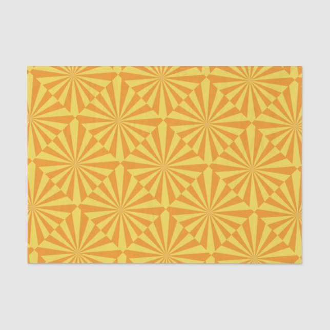 Hellgelbes und orangefarbenes Sonnenbrust-Muster Seidenpapier (Vorderseite)