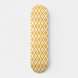 Hellgelbes und weißes Rautenmuster Skateboard