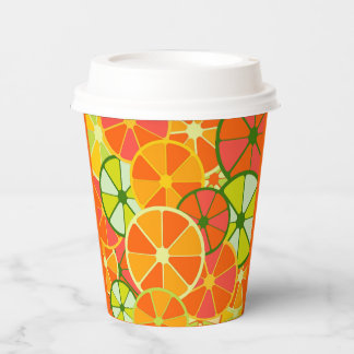 Hellgeschnittene Citrus Print Paper Cup Pappbecher