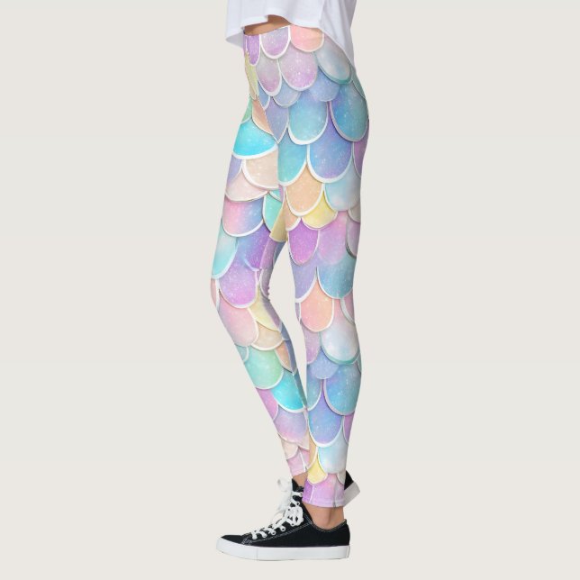 Hellglänzende Pastelskala Leggings (Links)