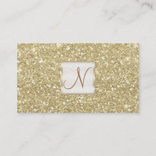 Hellgold Glitter Chic Glam Glitzy Salon Spa Visitenkarte