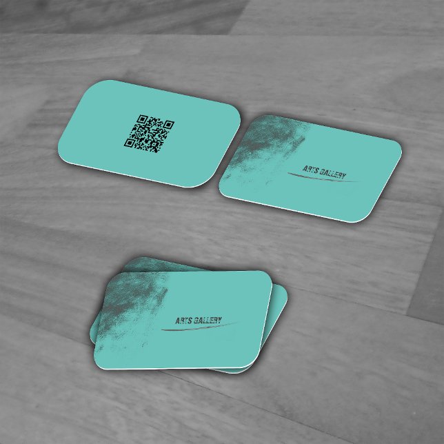 Hellgraffiti mit Wasserfarbe verwischt QR-Code Visitenkarte (Von Creator hochgeladen)