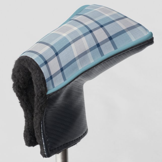 Hellgrau-blau strukturiert golf headcover (3/4 Vorderseite)