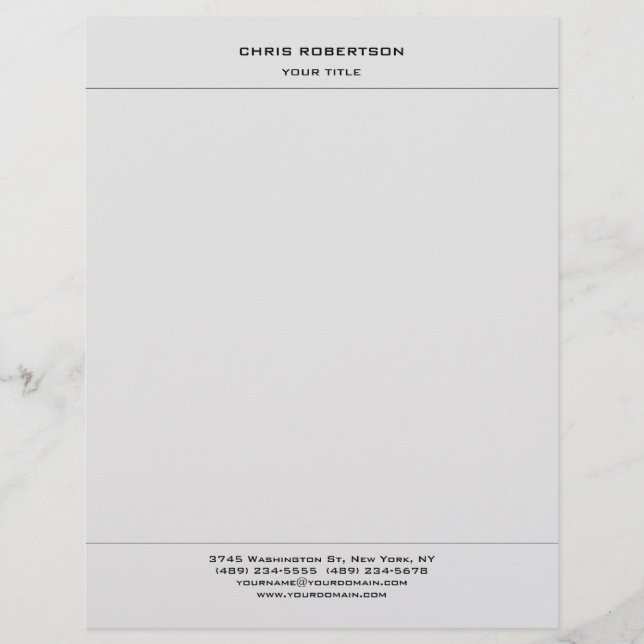 Hellgrau Minimalistisch Moderne Beruflich Briefbogen (Vorderseite)