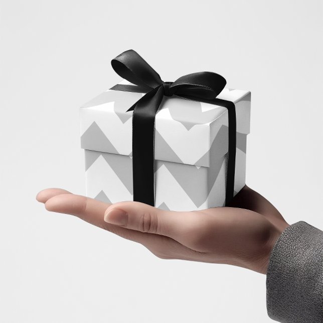 Hellgrau und weiß Chevron Geschenkpapier (Light Grey and White Chevron Wrapping Paper)
