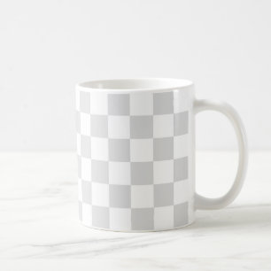 Hellgrau-weißes Schachbrettmuster Kaffeetasse
